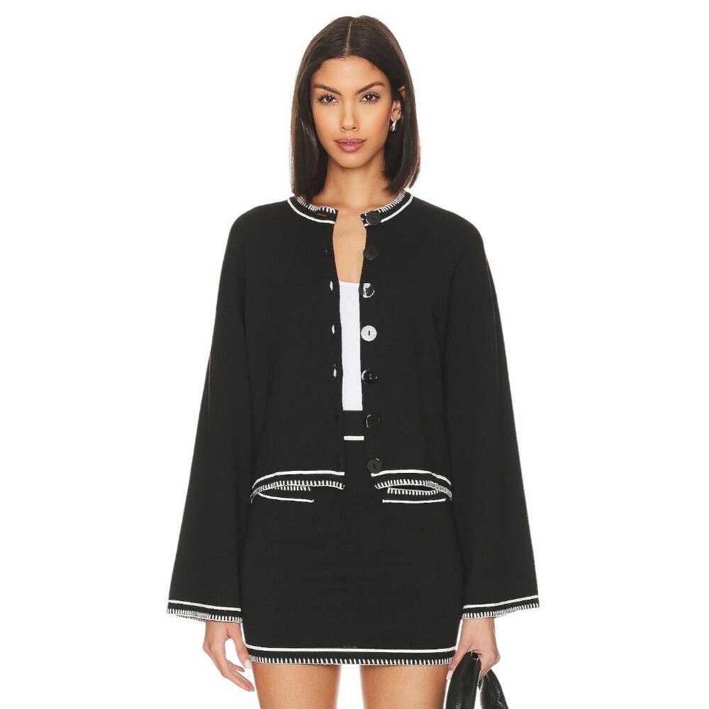SNDYS Daphne Cardigan in Black Medium New Womens Knit Sweater Jacket